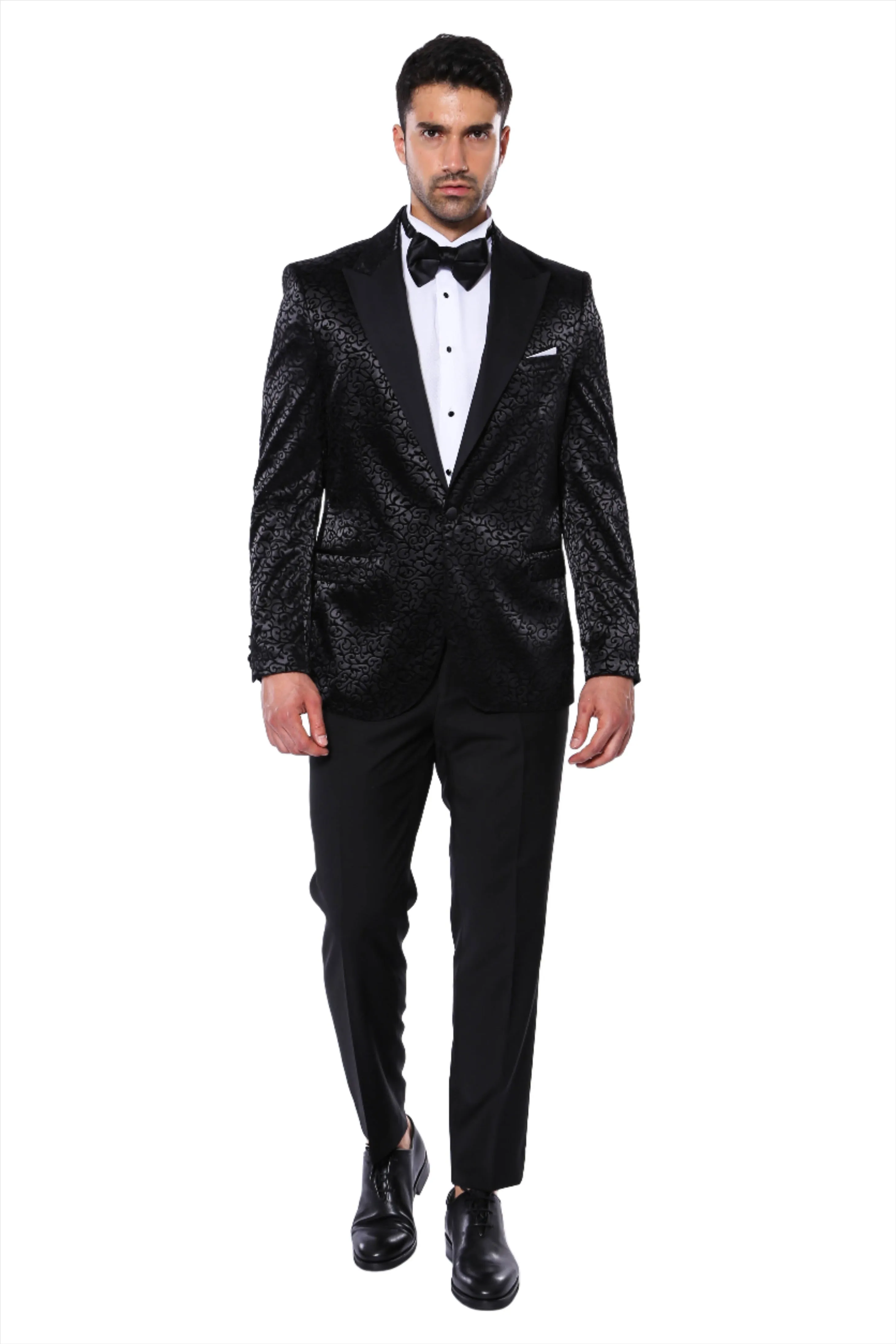 Black Floral Patterned Party Men's Blazer - Wessi sold by Wessi product image thumbnail 3