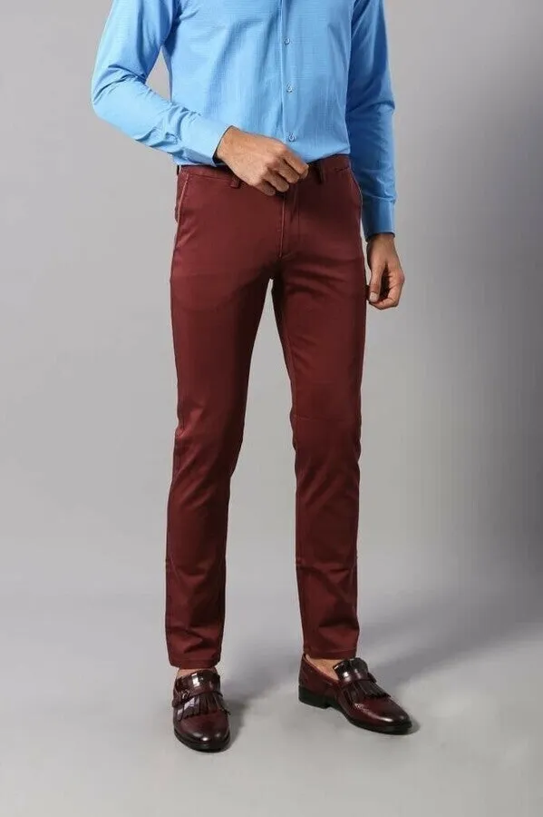 Patch Pocket Burgundy Men's Trousers - Wessi sold by Wessi product image thumbnail 5