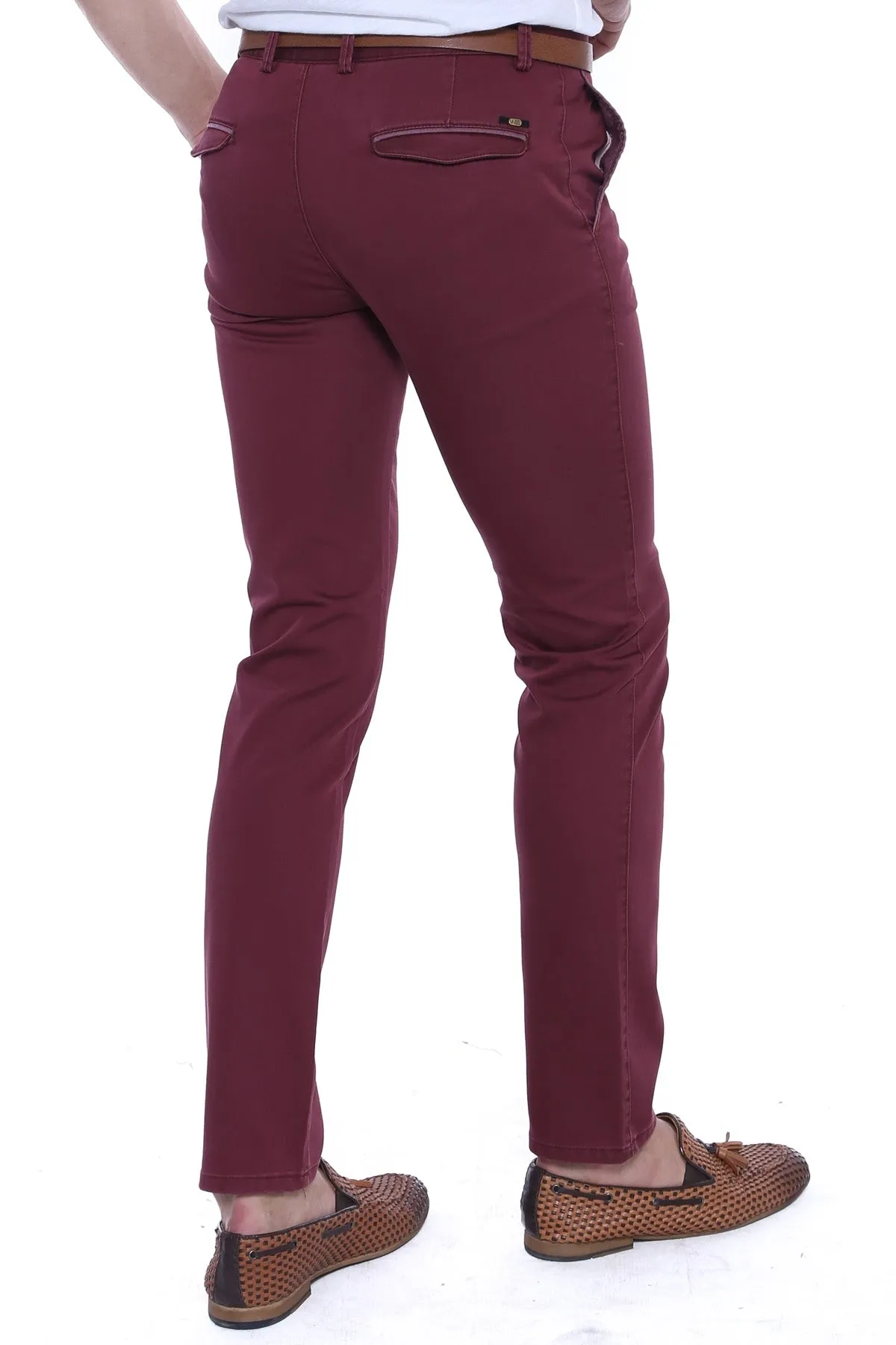 Patch Pocket Burgundy Men's Trousers - Wessi sold by Wessi product image thumbnail 3