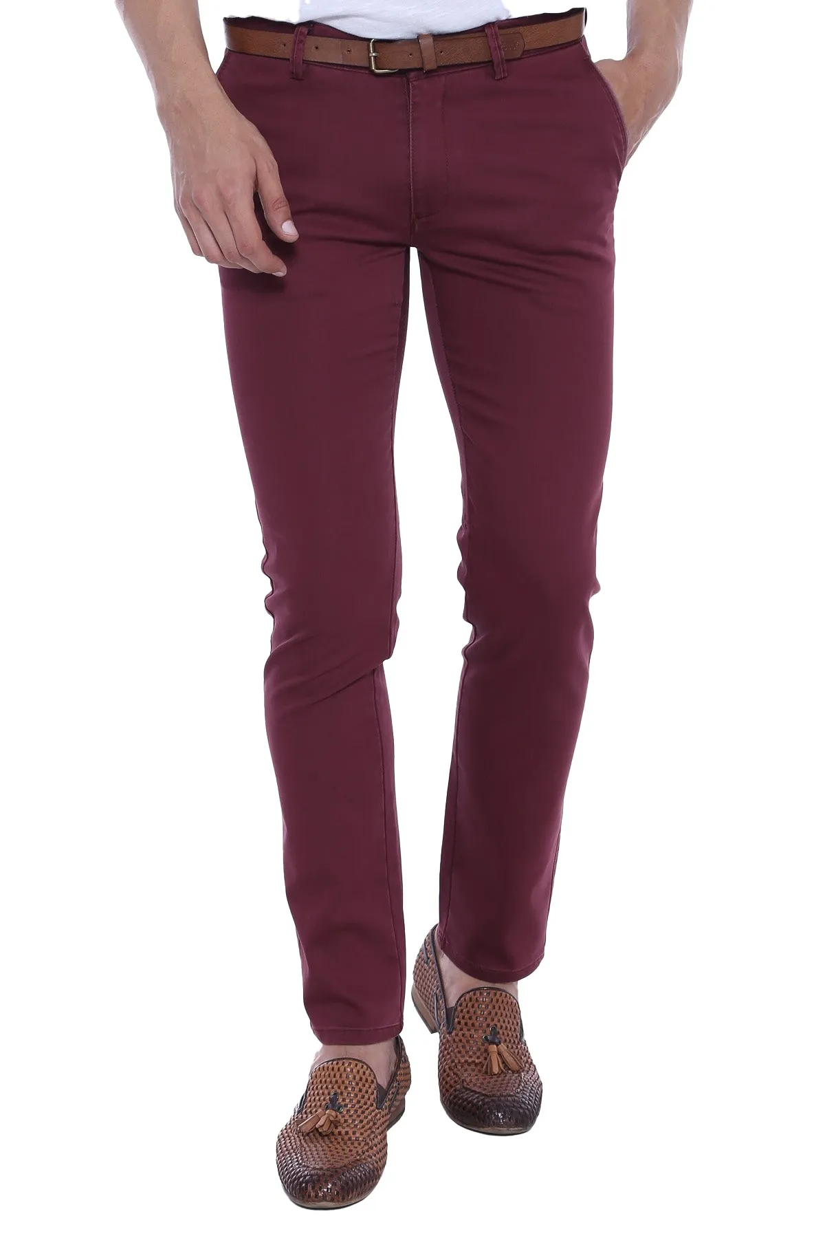 Patch Pocket Burgundy Men's Trousers - Wessi sold by Wessi