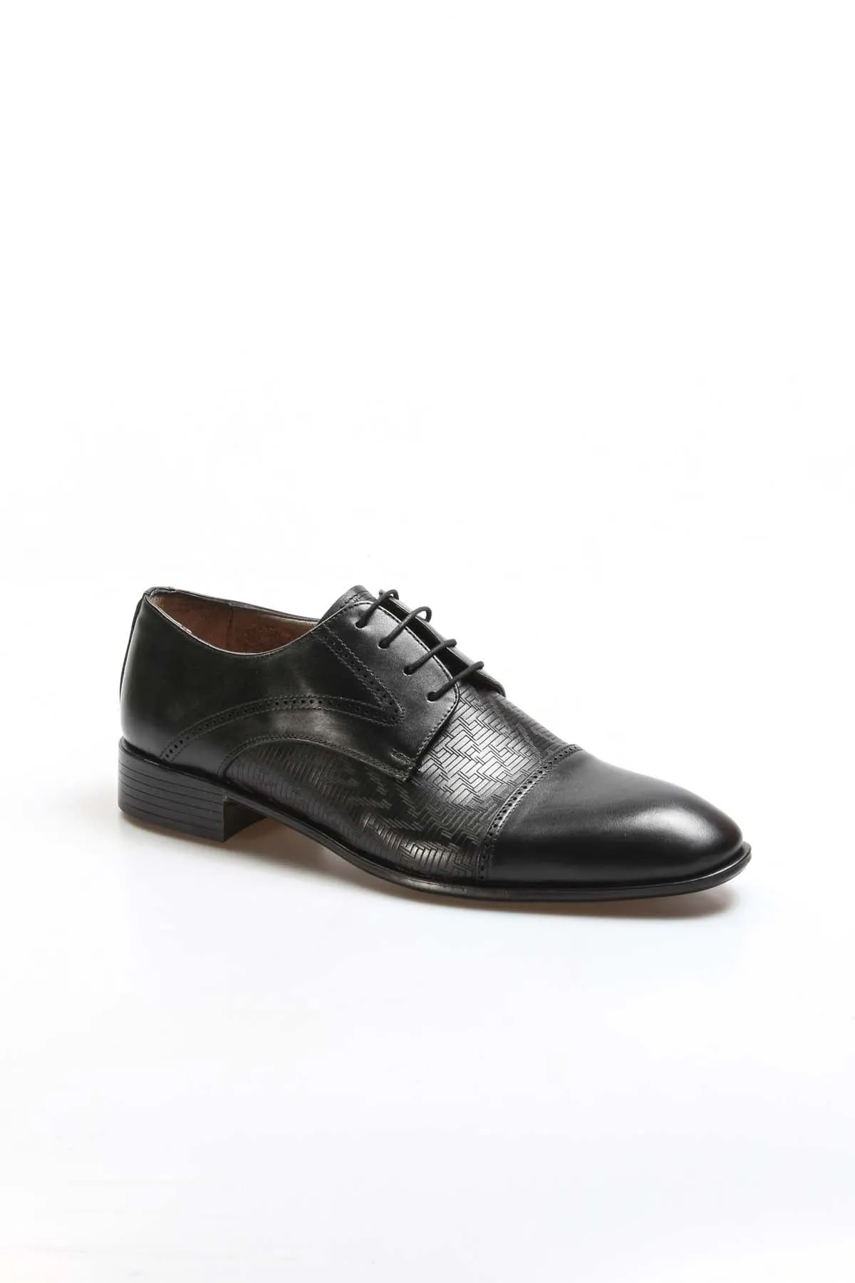 Men's Black Embossed Leather Oxfords-Wessi sold by Wessi product image thumbnail 3