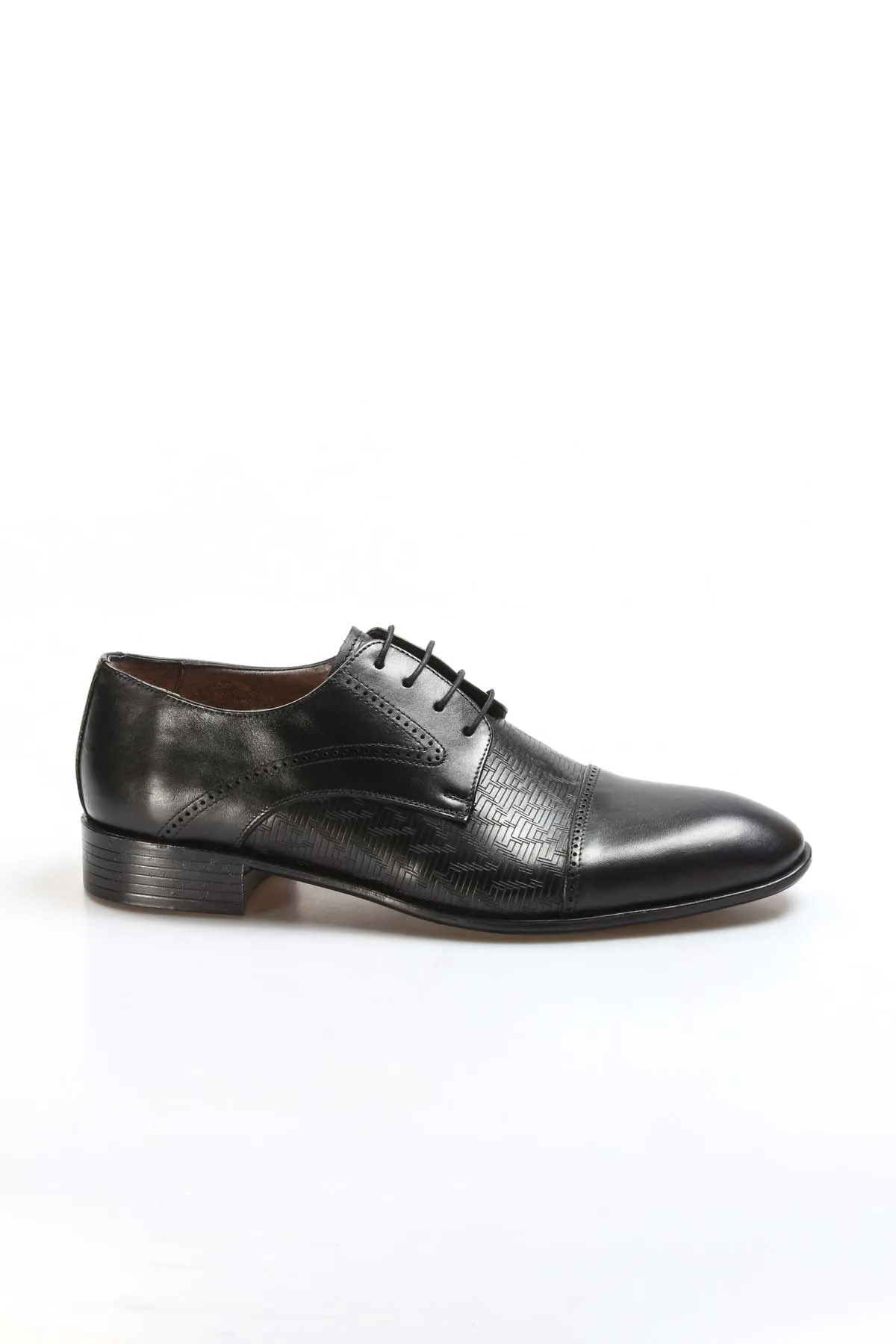 Men's Black Embossed Leather Oxfords-Wessi sold by Wessi