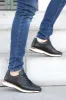 Men's Black and Brown Leather Sneakers-Wessi sold by Wessi