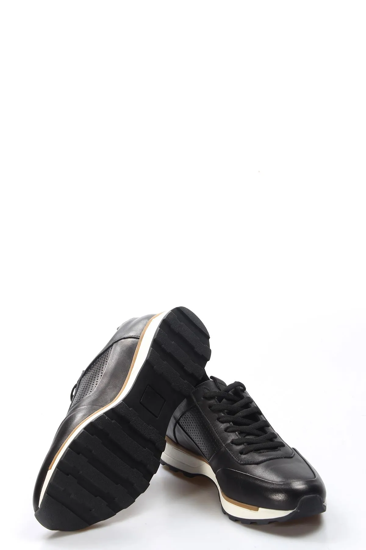Men's Black and Brown Leather Sneakers-Wessi sold by Wessi product image thumbnail 5