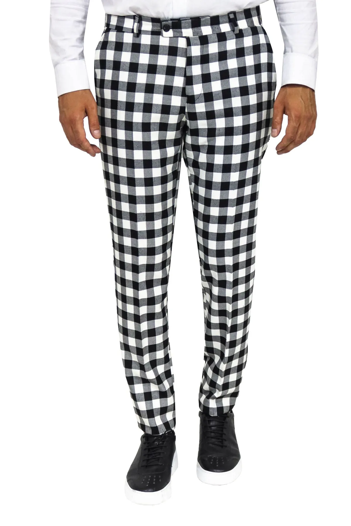 Slim Fit Checked Black Men Pants - Wessi sold by Wessi