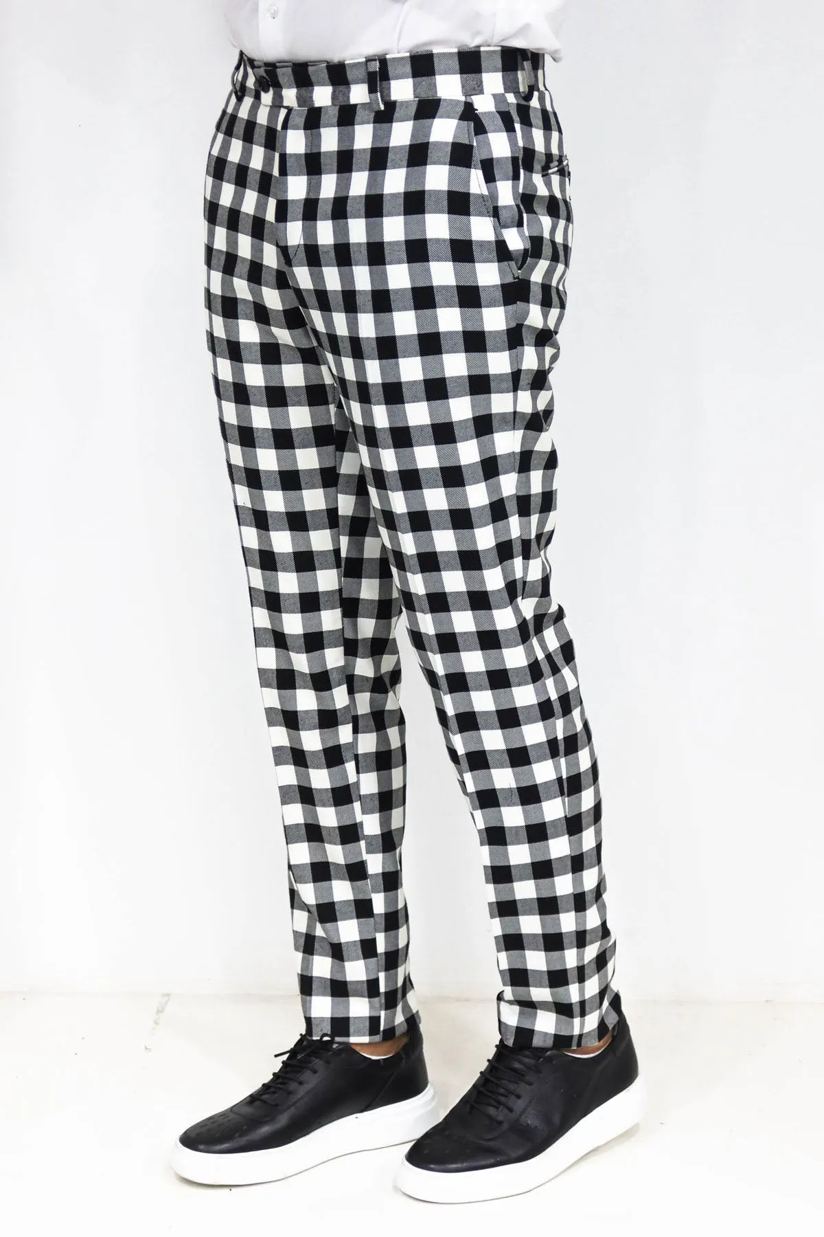 Slim Fit Checked Black Men Pants - Wessi sold by Wessi product image thumbnail 3