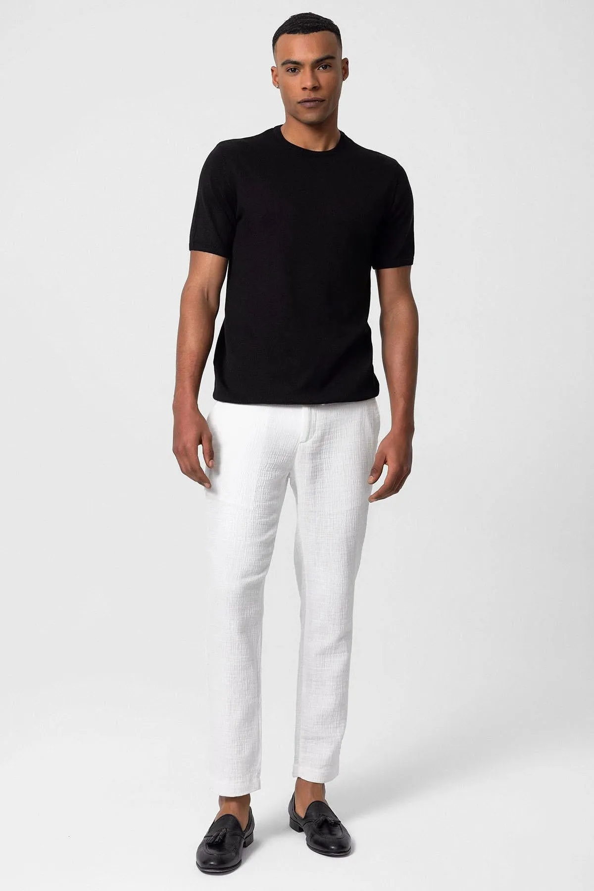 Men's Black Crew Neck Knit T-Shirt - Wessi sold by Wessi product image thumbnail 3