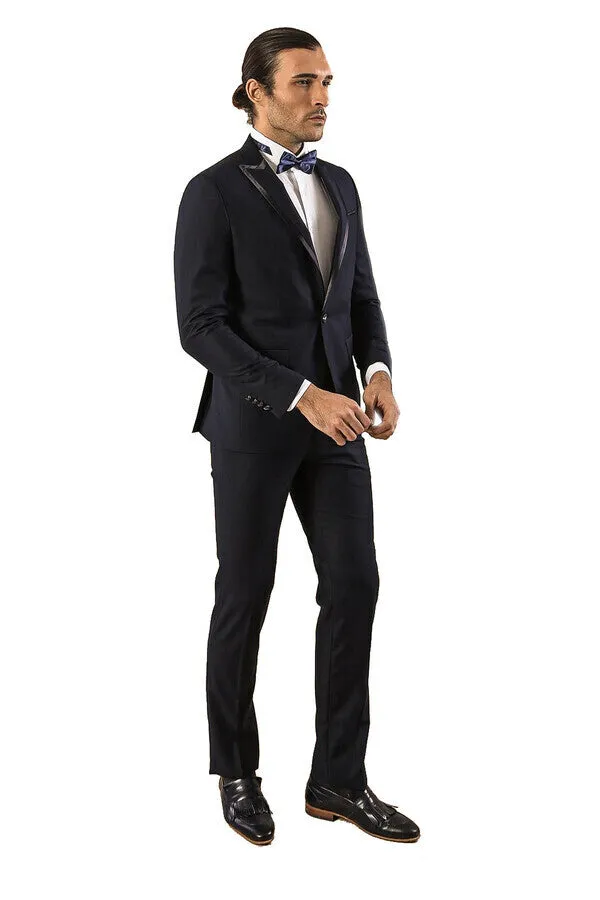 Satin Lapel Navy Blue Tuxedo | Wessi sold by Wessi product image thumbnail 2