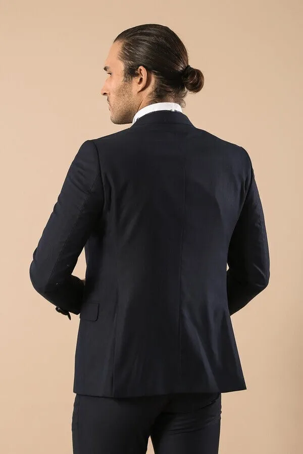 Satin Lapel Navy Blue Tuxedo | Wessi sold by Wessi product image thumbnail 4
