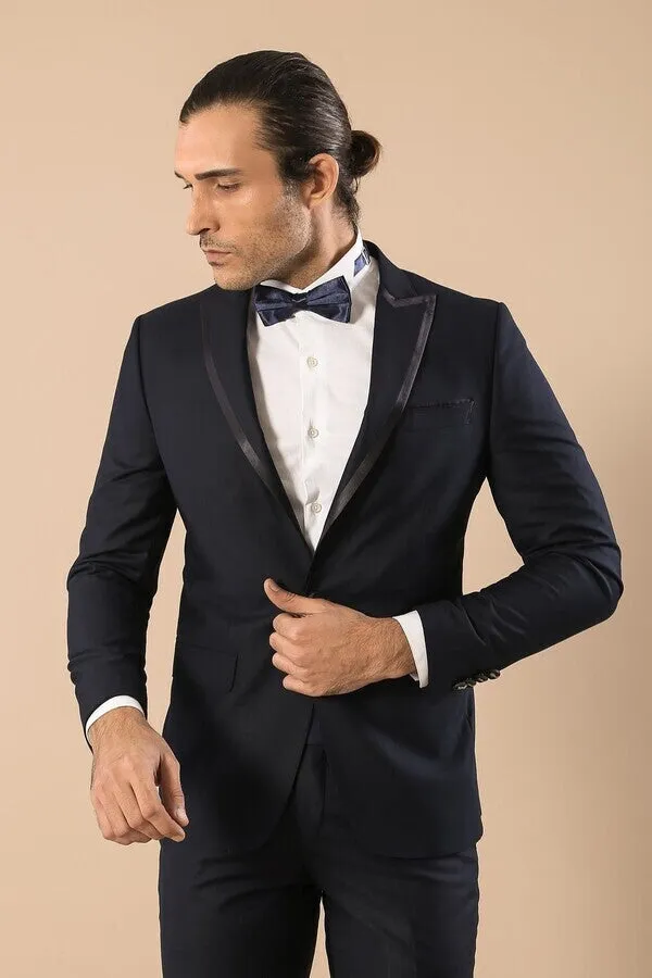 Satin Lapel Navy Blue Tuxedo | Wessi sold by Wessi product image thumbnail 5