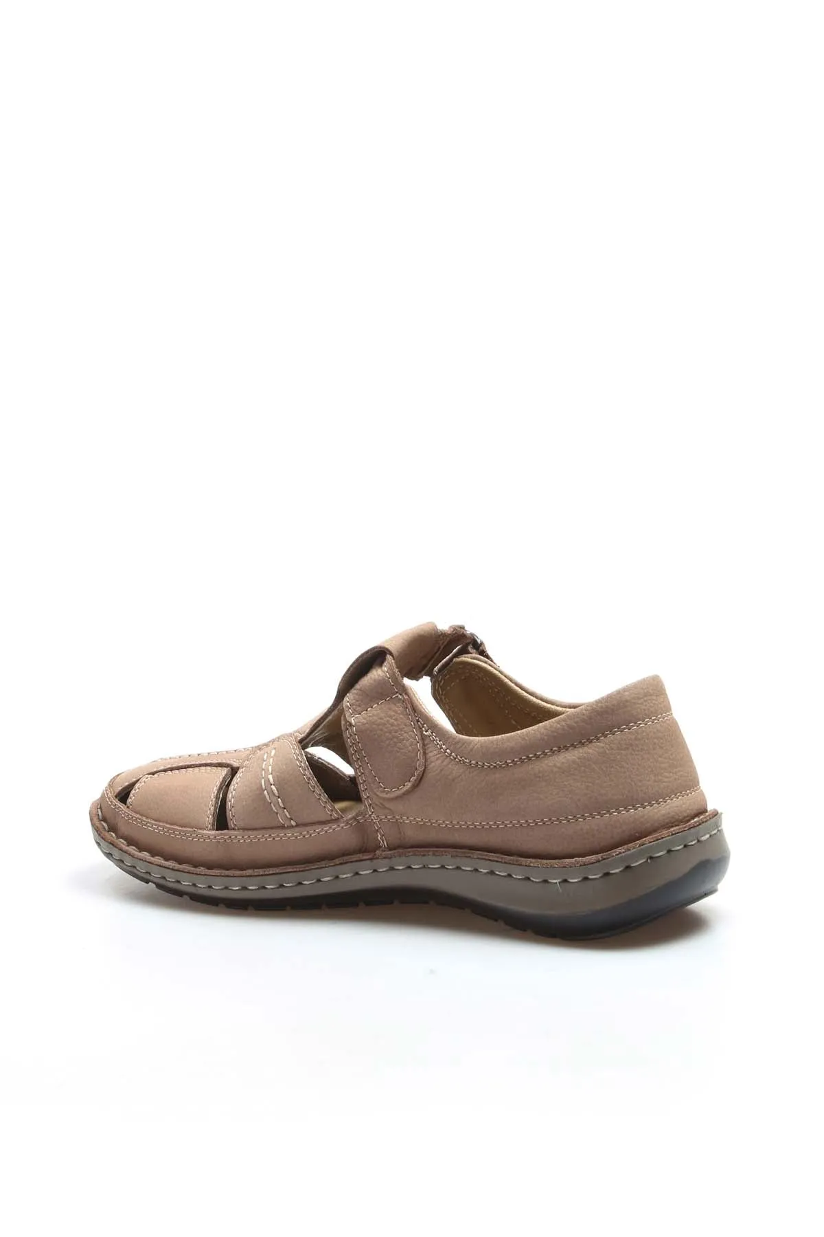 Men's Beige Leather Sandal Shoes - Wessi sold by Wessi product image thumbnail 3