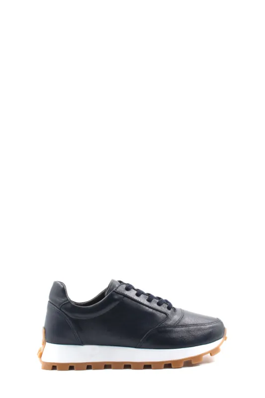 Navy Leather Retro Sneakers Wessi sold by Wessi