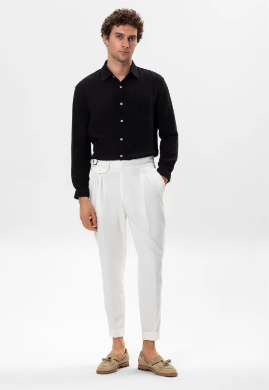 Men's Black Knitted Detailed  Shirt - Wessi sold by Wessi