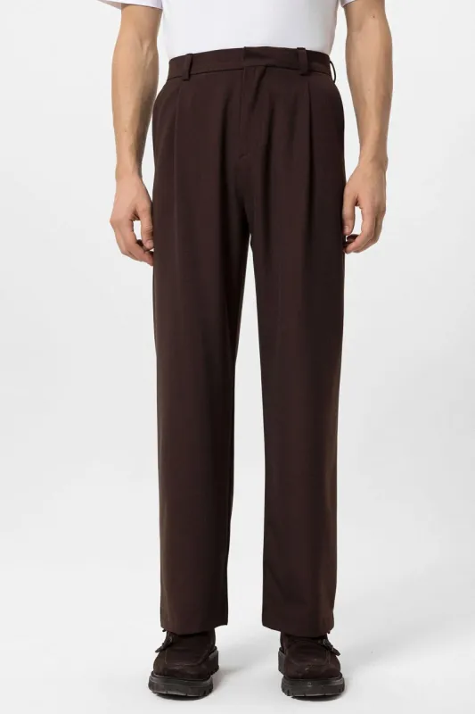 Men's Brown High-Waisted Baggy Pants - Wessi sold by Wessi