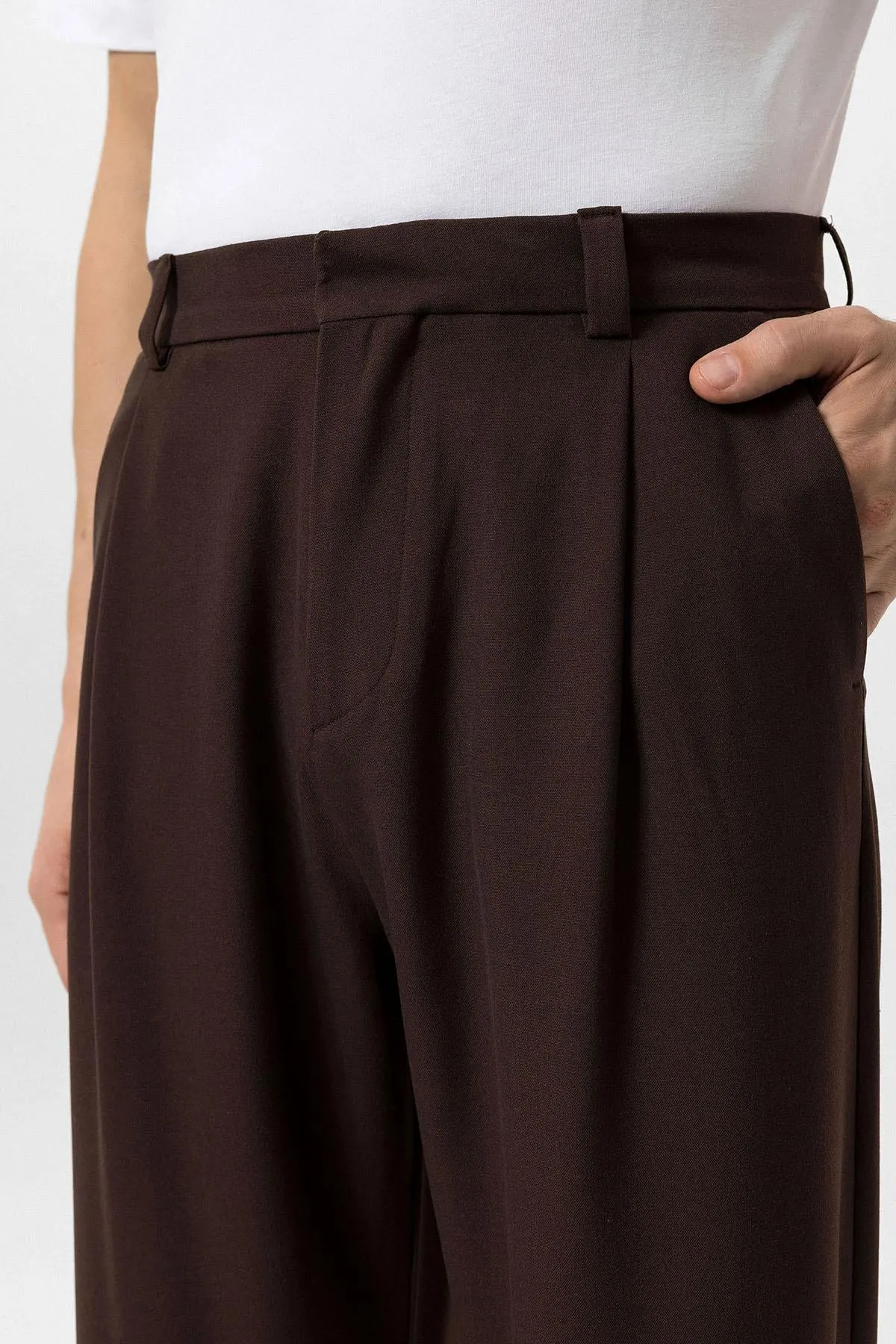 Men's Brown High-Waisted Baggy Pants - Wessi sold by Wessi product image thumbnail 5