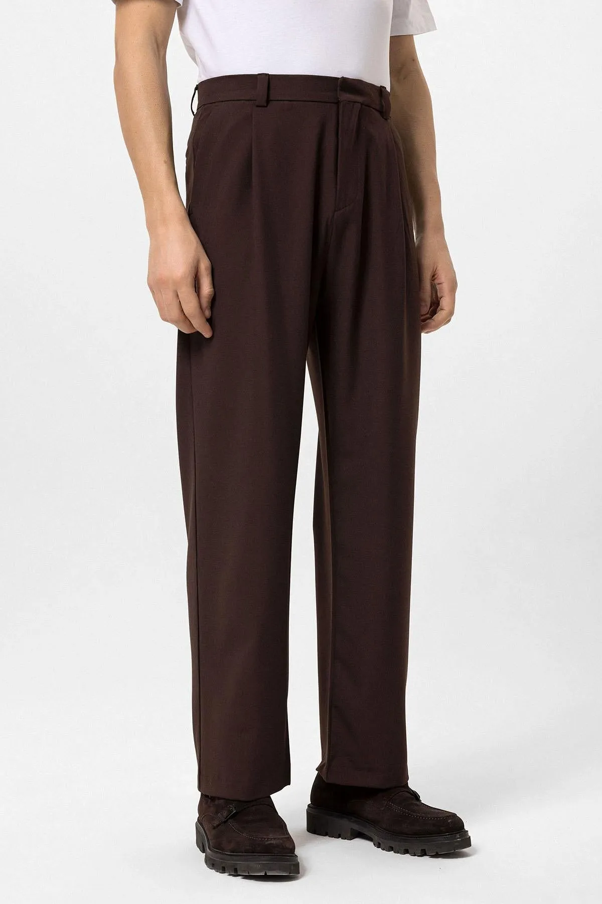 Men's Brown High-Waisted Baggy Pants - Wessi sold by Wessi product image thumbnail 2