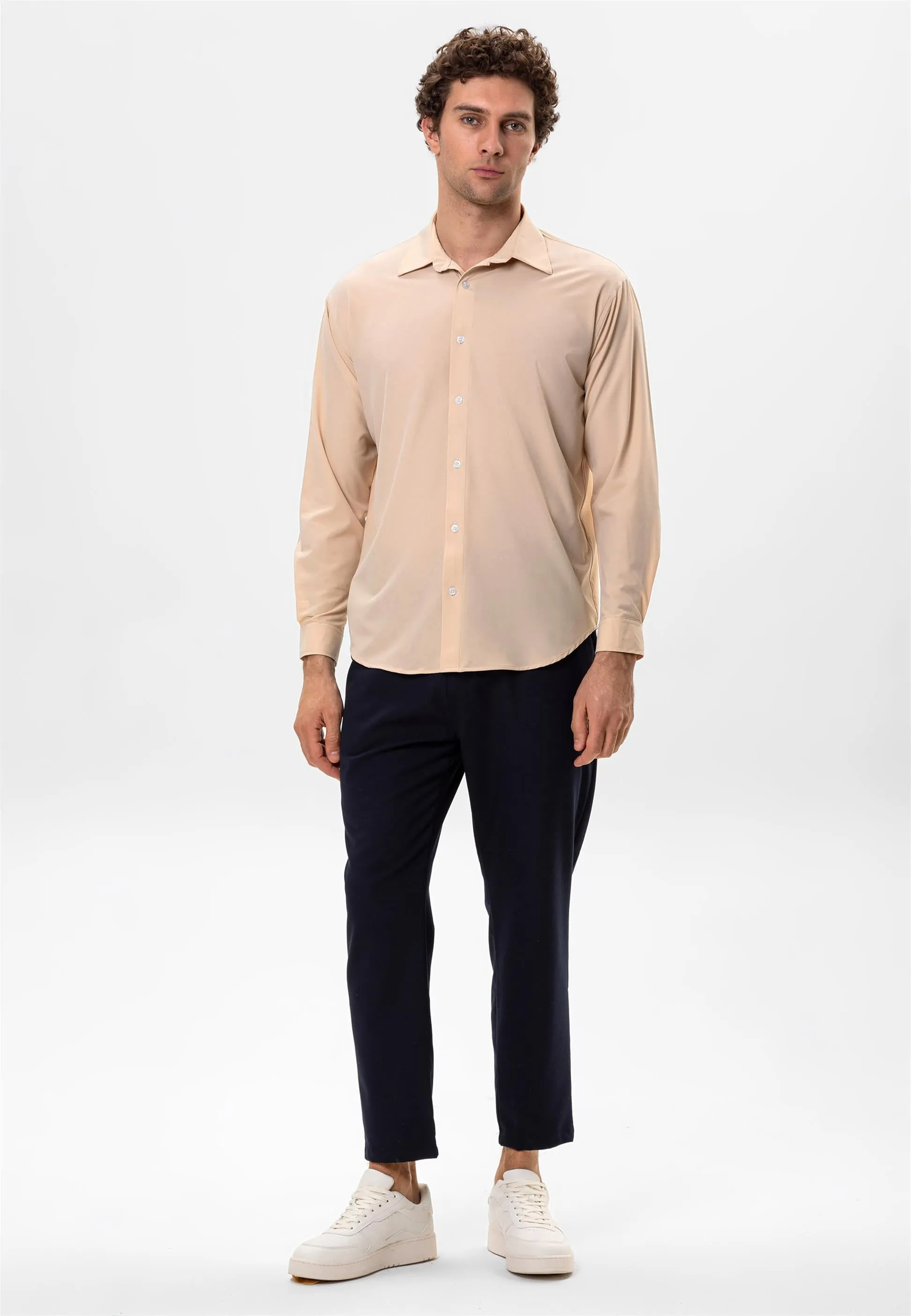 Men's Beige Comfortable Fit Shirt - Wessi sold by Wessi product image thumbnail 2