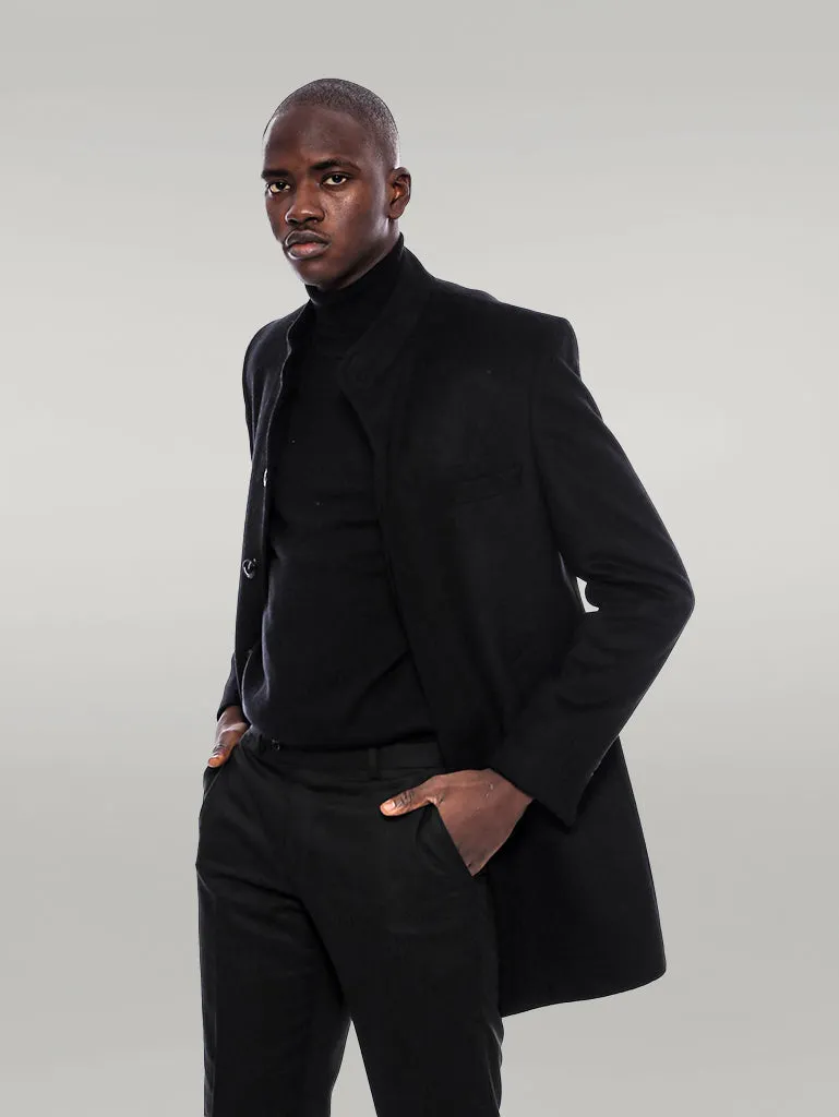 Mandarin Collar Men's Long Coat | Wessi sold by Wessi product image thumbnail 3