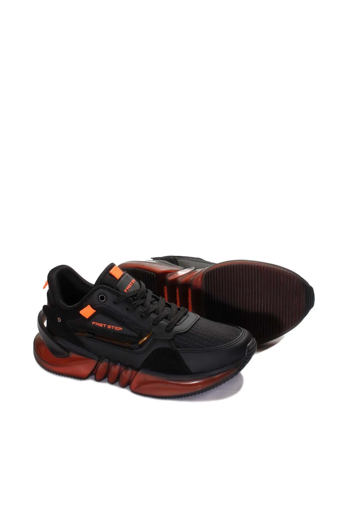 Black and Orange Athletic Sneakers with Mesh Upper - Wessi sold by Wessi product image thumbnail 5