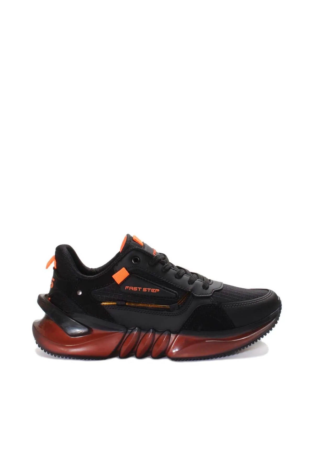 Black and Orange Athletic Sneakers with Mesh Upper - Wessi sold by Wessi product image thumbnail 2