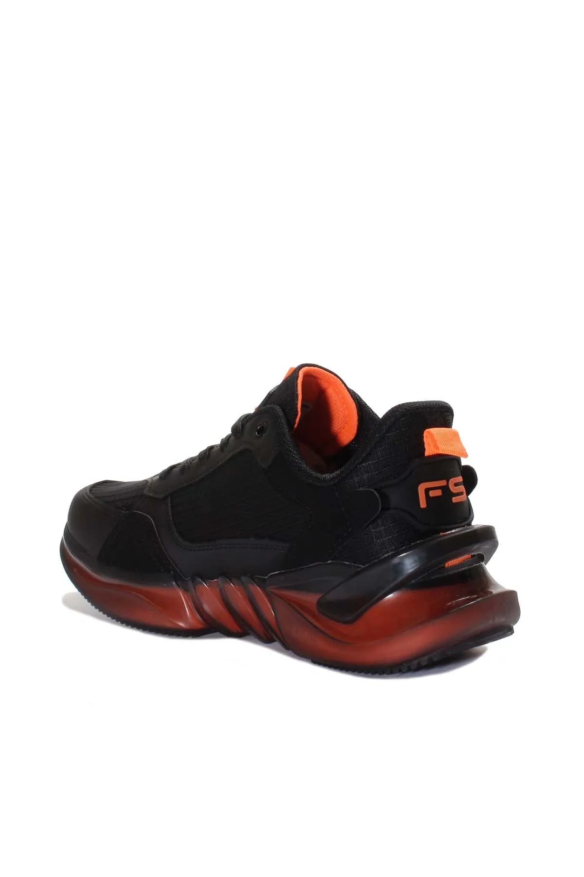 Black and Orange Athletic Sneakers with Mesh Upper - Wessi sold by Wessi product image thumbnail 3