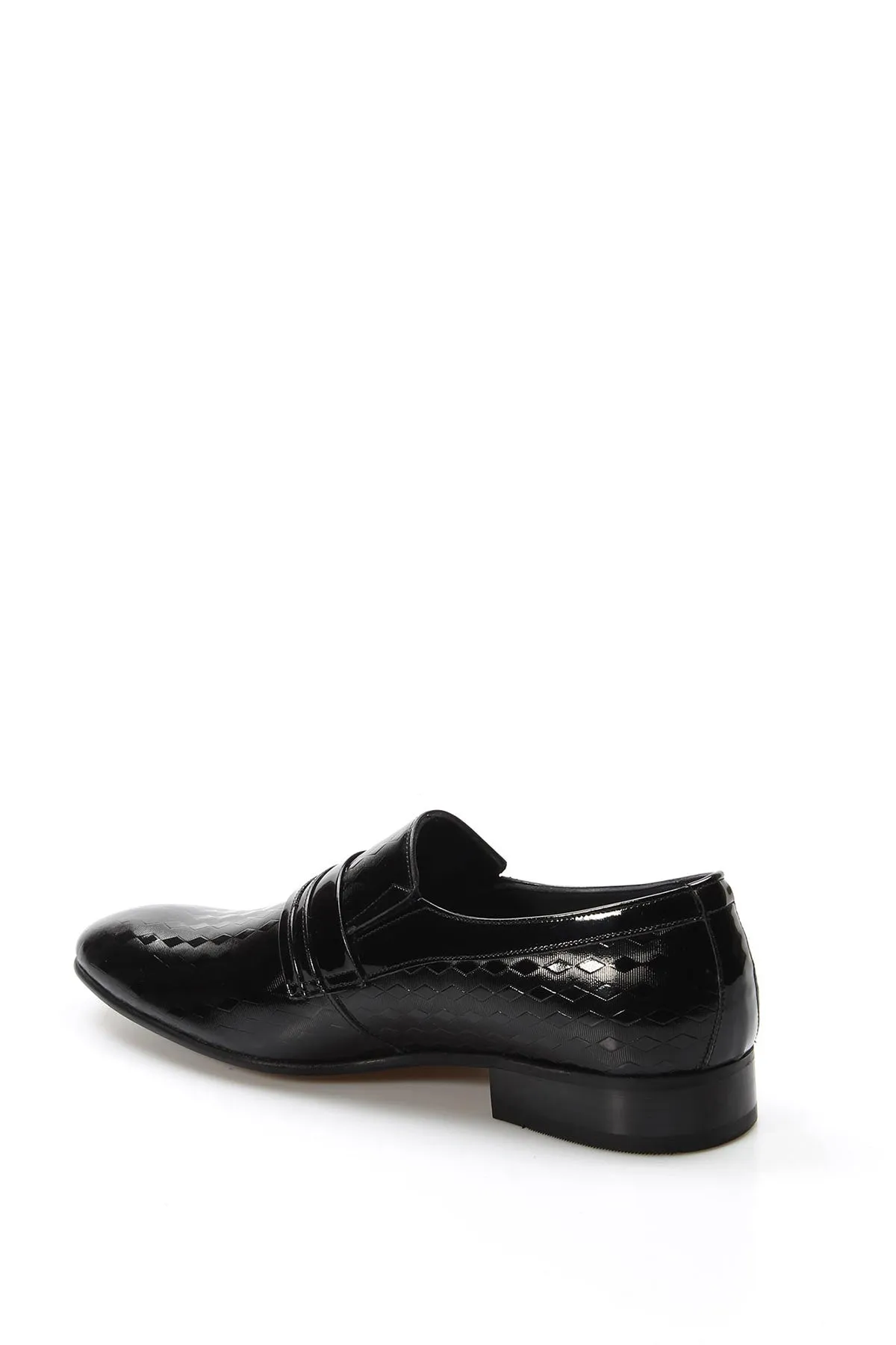 Men's Black Patent Leather Loafers with Geometric Embossed Pattern - Wessi sold by Wessi product image thumbnail 2