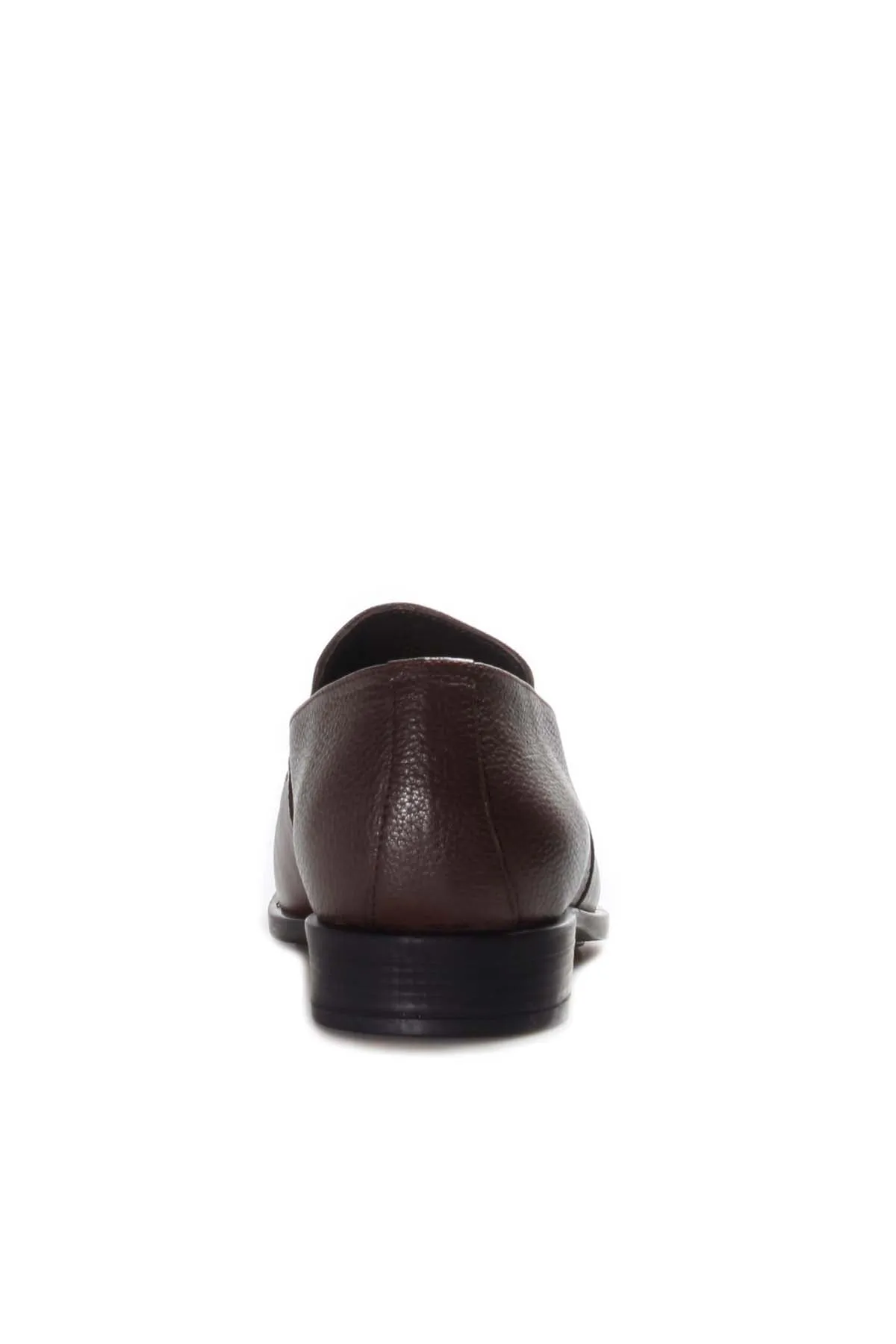 Men's Brown Leather Loafers with Metal Bit Detail and Textured Upper - Wessi sold by Wessi product image thumbnail 4