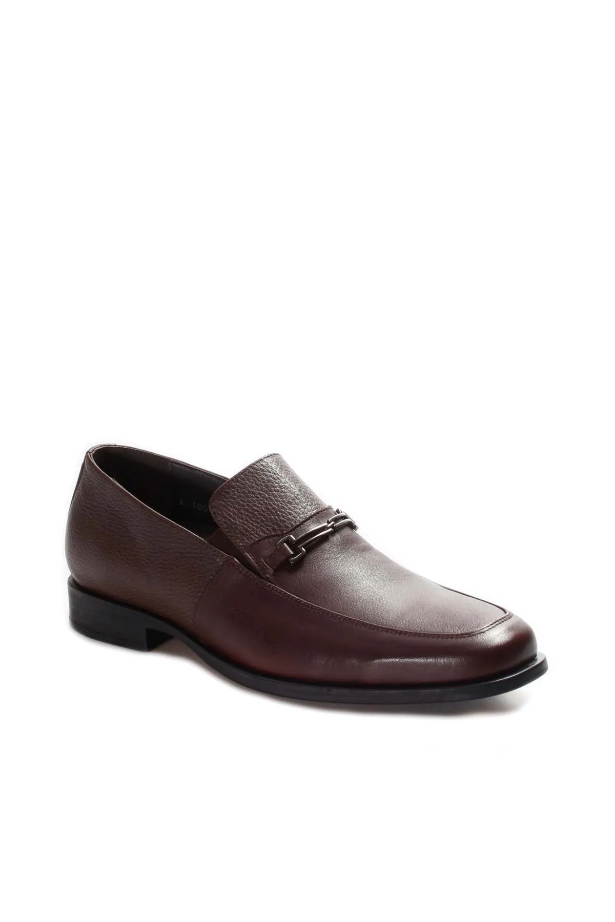 Men's Brown Leather Loafers with Metal Bit Detail and Textured Upper - Wessi sold by Wessi product image thumbnail 3