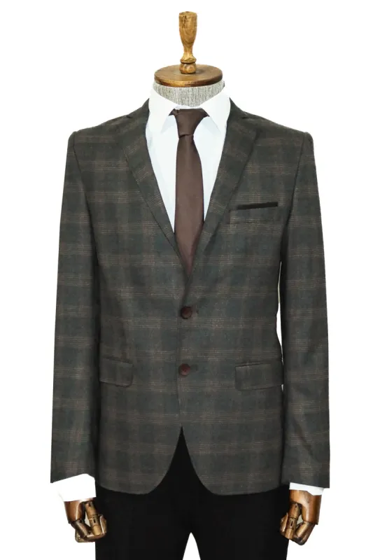 Plaid Smoked Jacket with Handkerchief - Wessi sold by Wessi