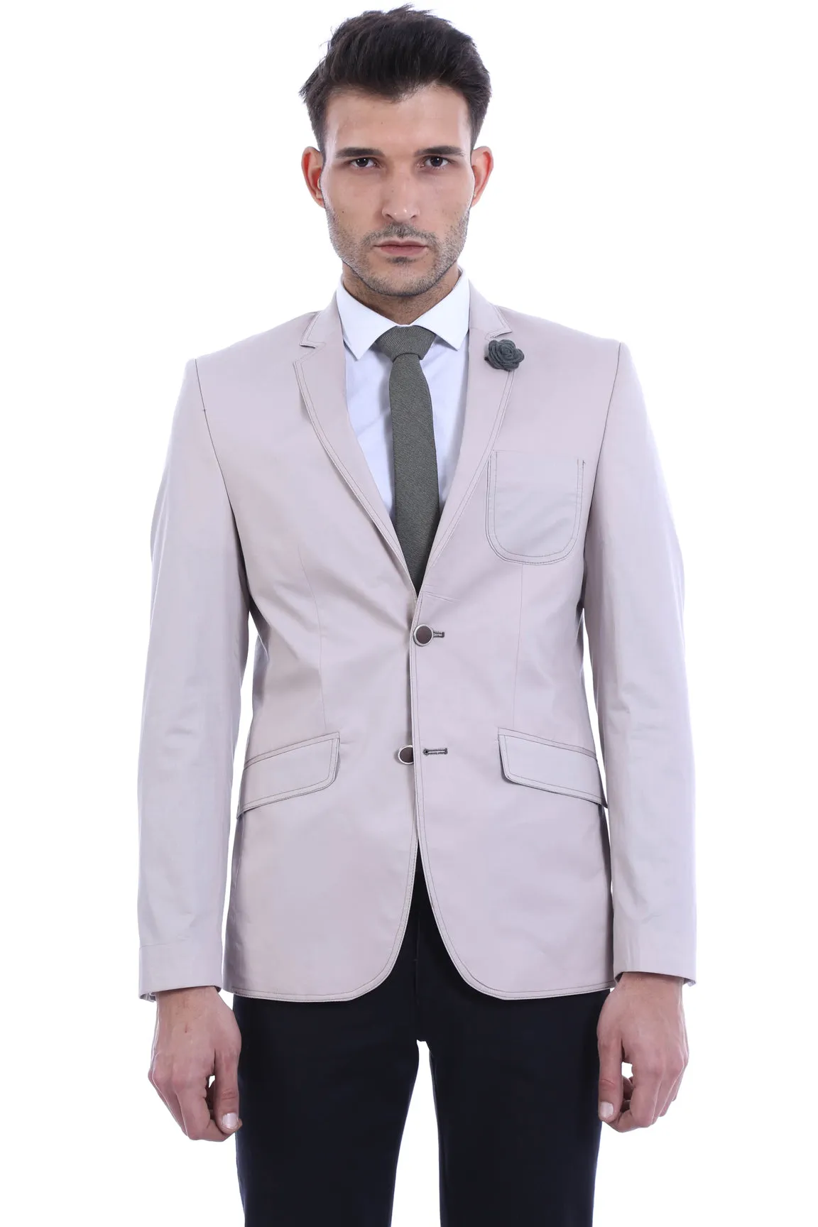 Patched Light Beige Blazer - Wessi sold by Wessi