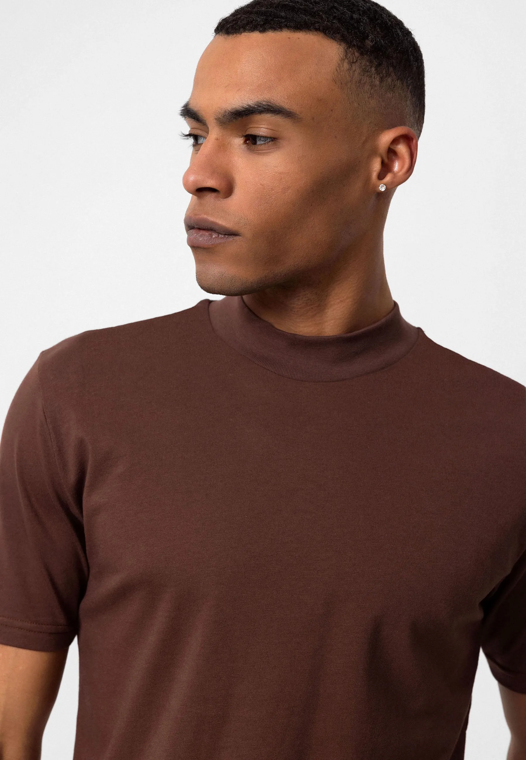 Men's Brown Slim Fit Basic T-Shirt - Wessi sold by Wessi product image thumbnail 4