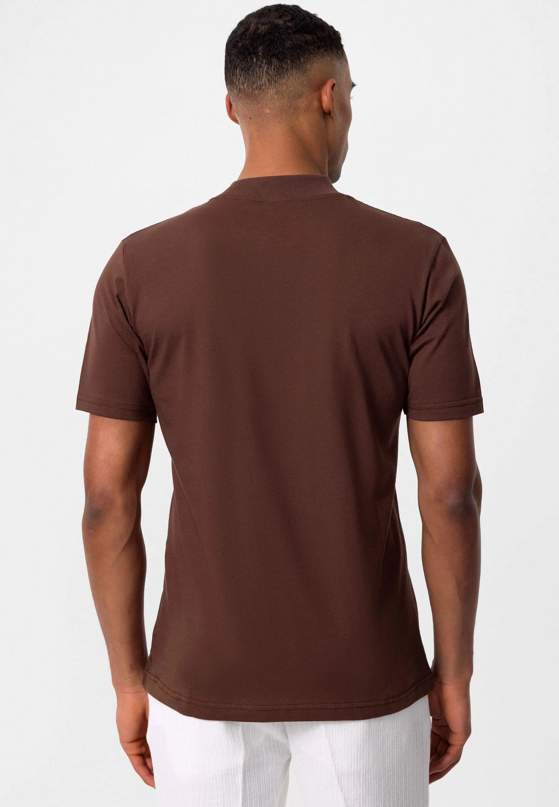 Men's Brown Slim Fit Basic T-Shirt - Wessi sold by Wessi product image thumbnail 5