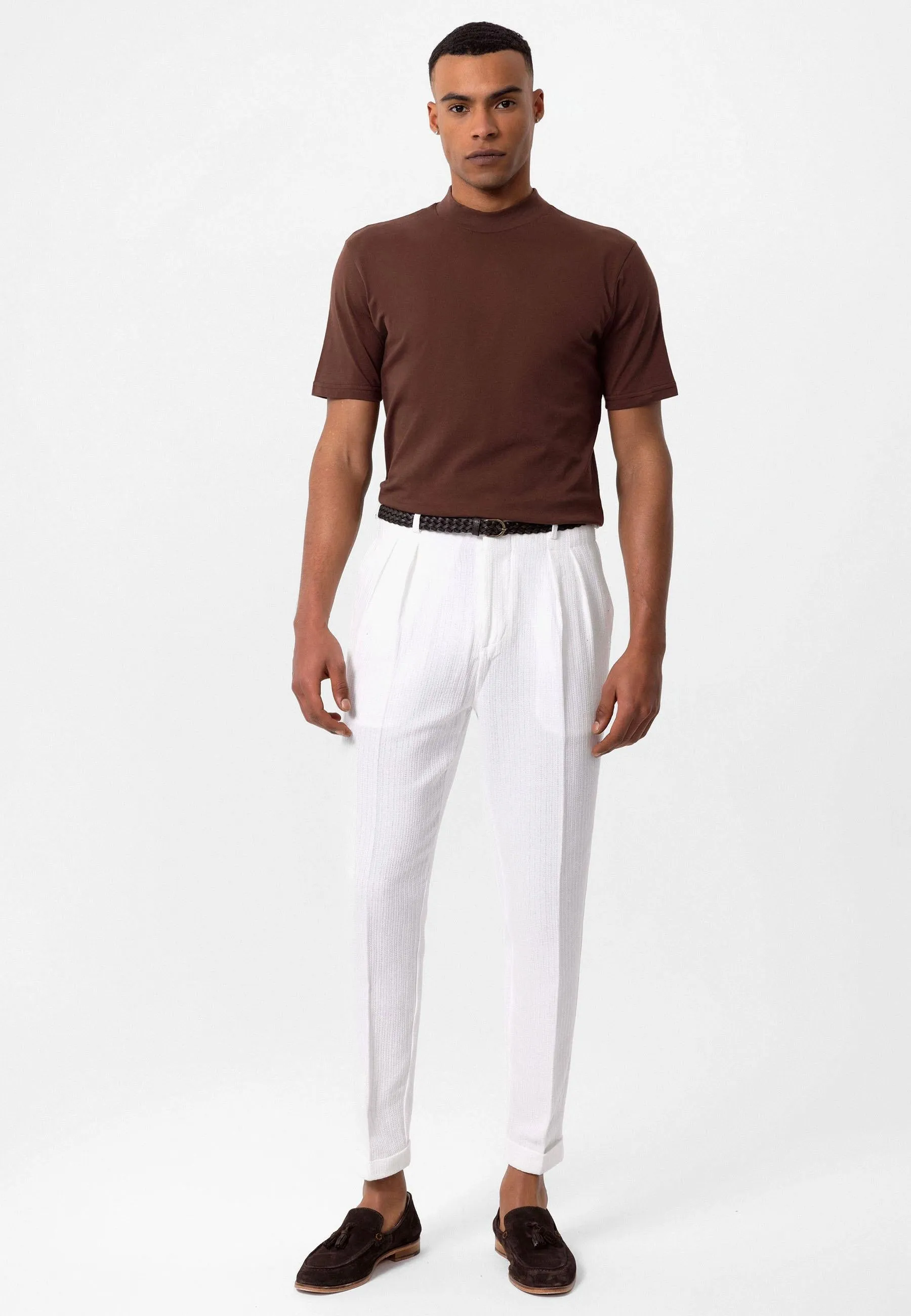 Men's Brown Slim Fit Basic T-Shirt - Wessi sold by Wessi product image thumbnail 2