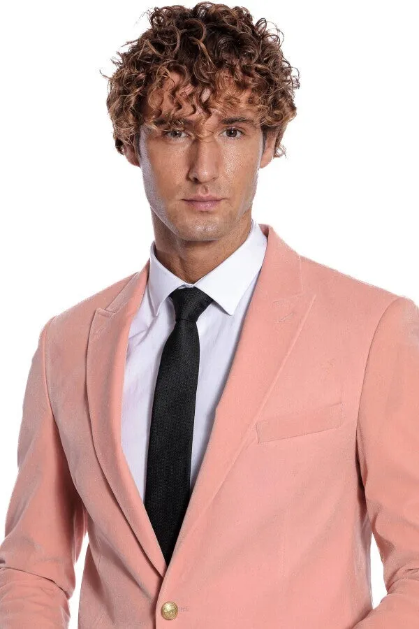 Wide Lapel Velvet Pink Men Blazer - Wessi sold by Wessi product image thumbnail 2