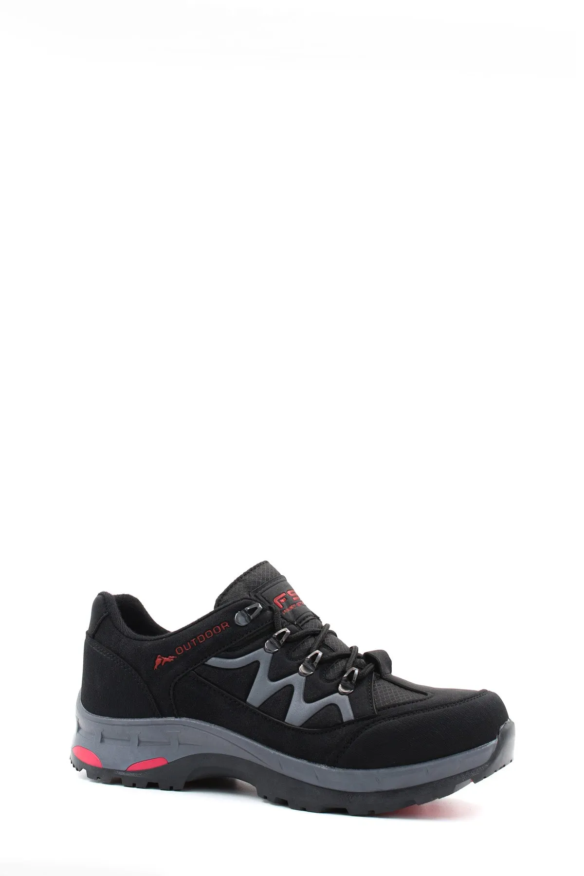 Men's Black Outdoor Hiking Shoes with Red Accents - Wessi sold by Wessi product image thumbnail 3