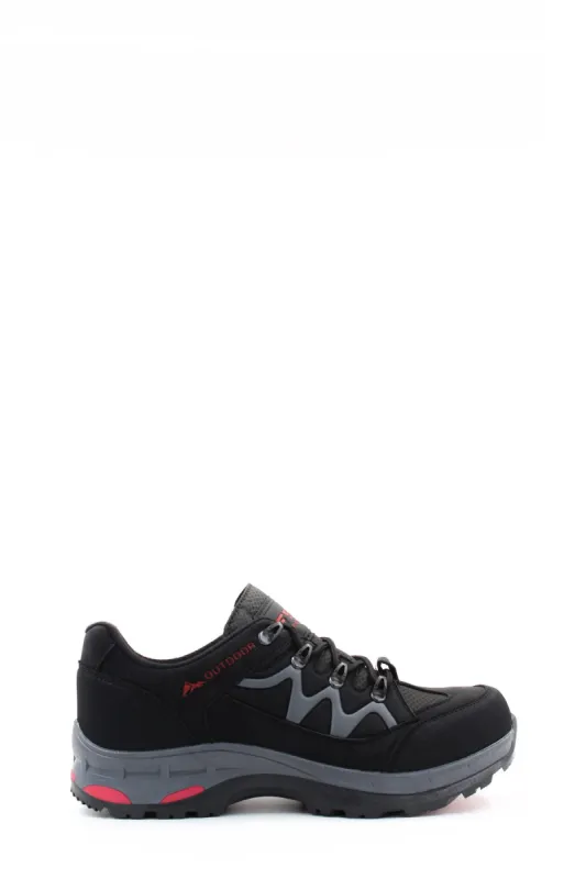 Men's Black Outdoor Hiking Shoes with Red Accents - Wessi sold by Wessi
