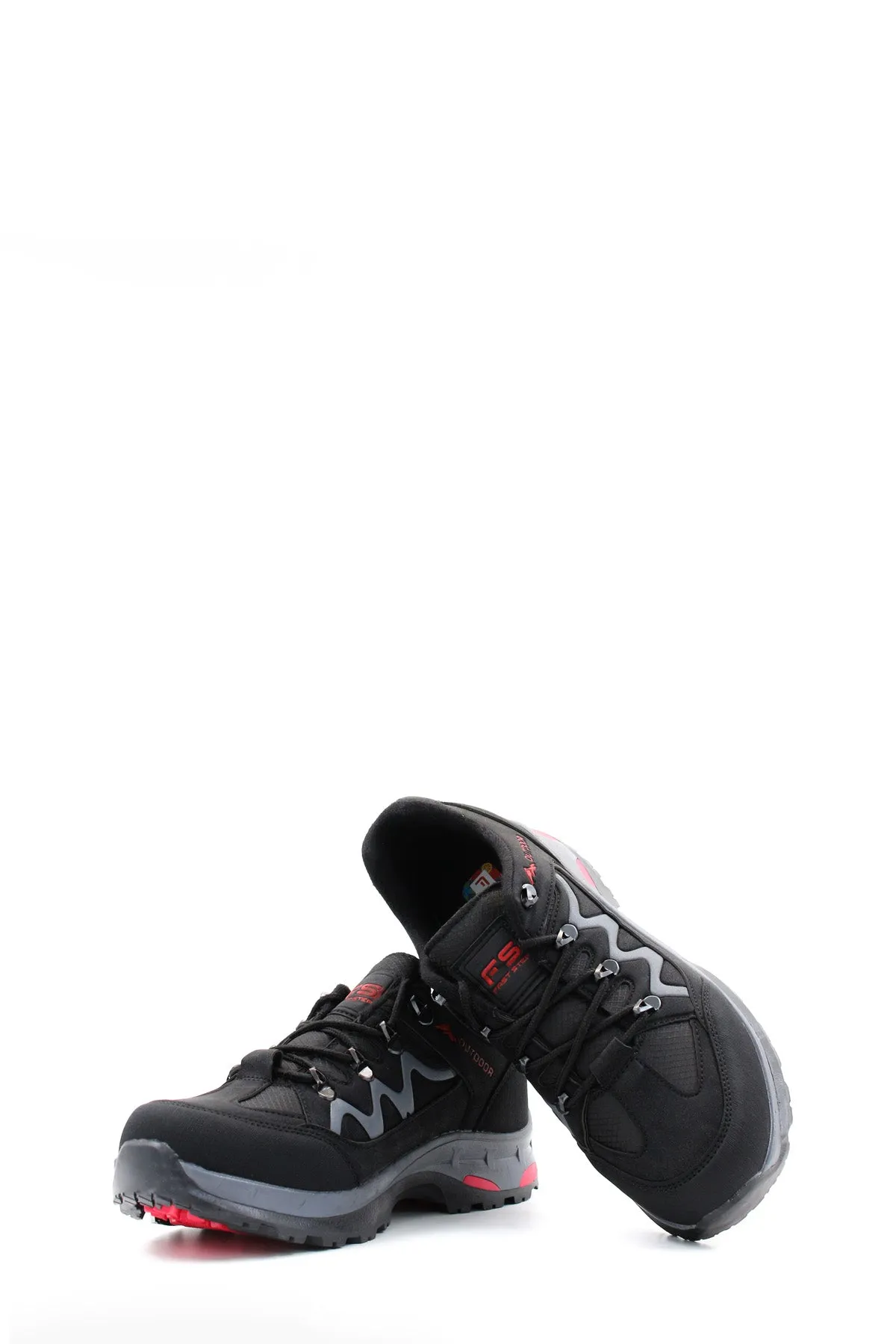Men's Black Outdoor Hiking Shoes with Red Accents - Wessi sold by Wessi product image thumbnail 5