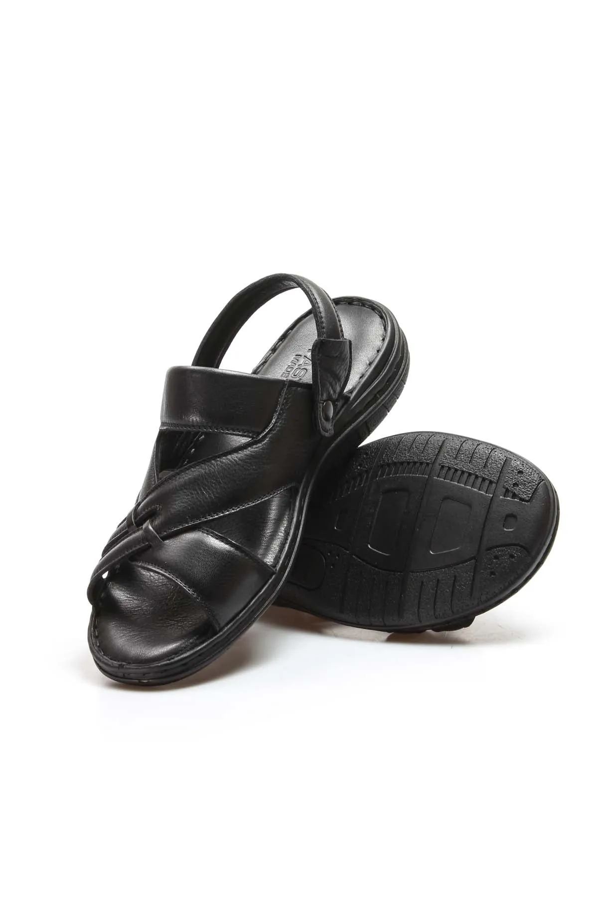 Men's Black Leather Sandals - Wessi sold by Wessi product image thumbnail 5