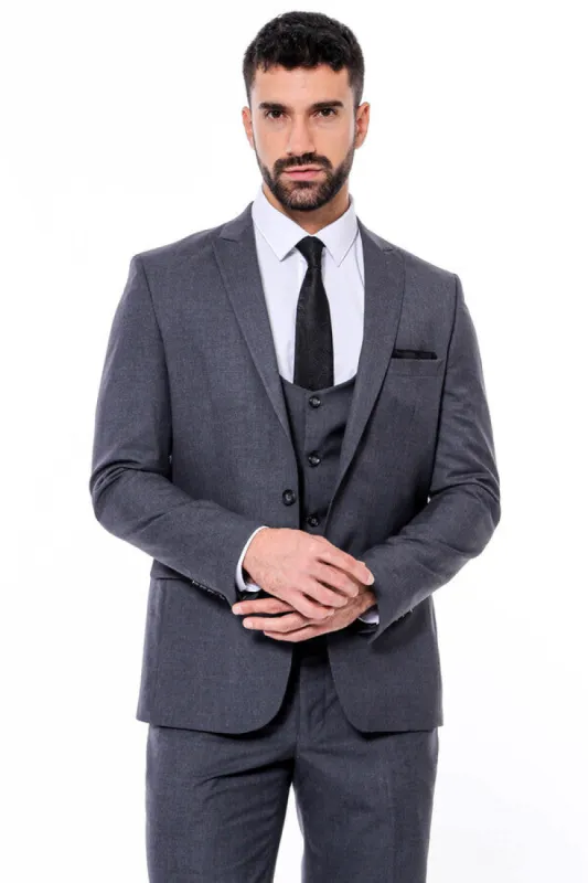 Plain Slim Fit Anthracite Men Suit - Wessi sold by Wessi