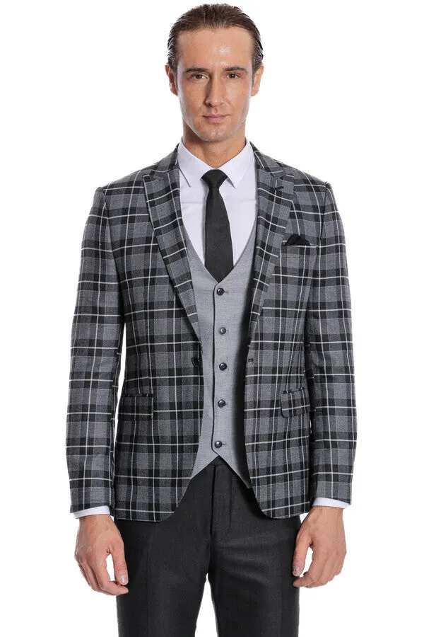 Slim Fit Checked Black Men Suit - Wessi sold by Wessi product image thumbnail 5