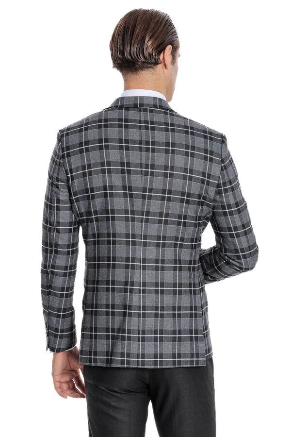 Slim Fit Checked Black Men Suit - Wessi sold by Wessi product image thumbnail 4
