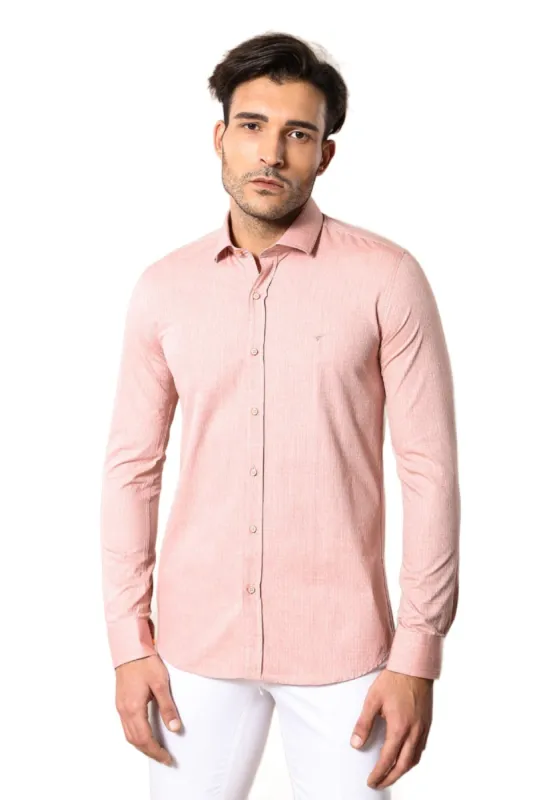 Pink Patterned Slim-Fit Men Shirt | Wessi sold by Wessi