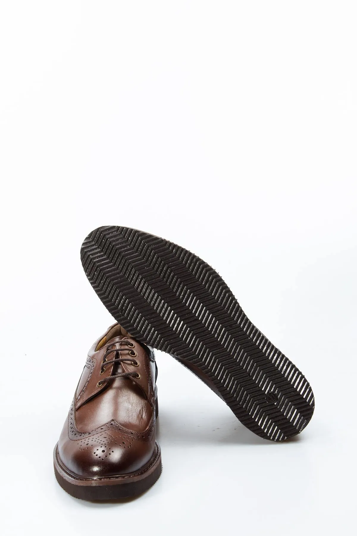 Men's Brown Brogue Leather Shoes - Wessi sold by Wessi product image thumbnail 5