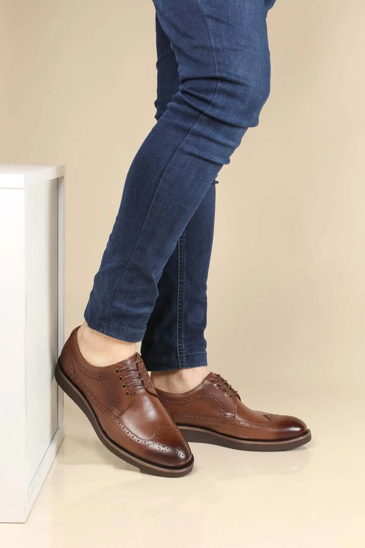 Men's Brown Brogue Leather Shoes - Wessi sold by Wessi