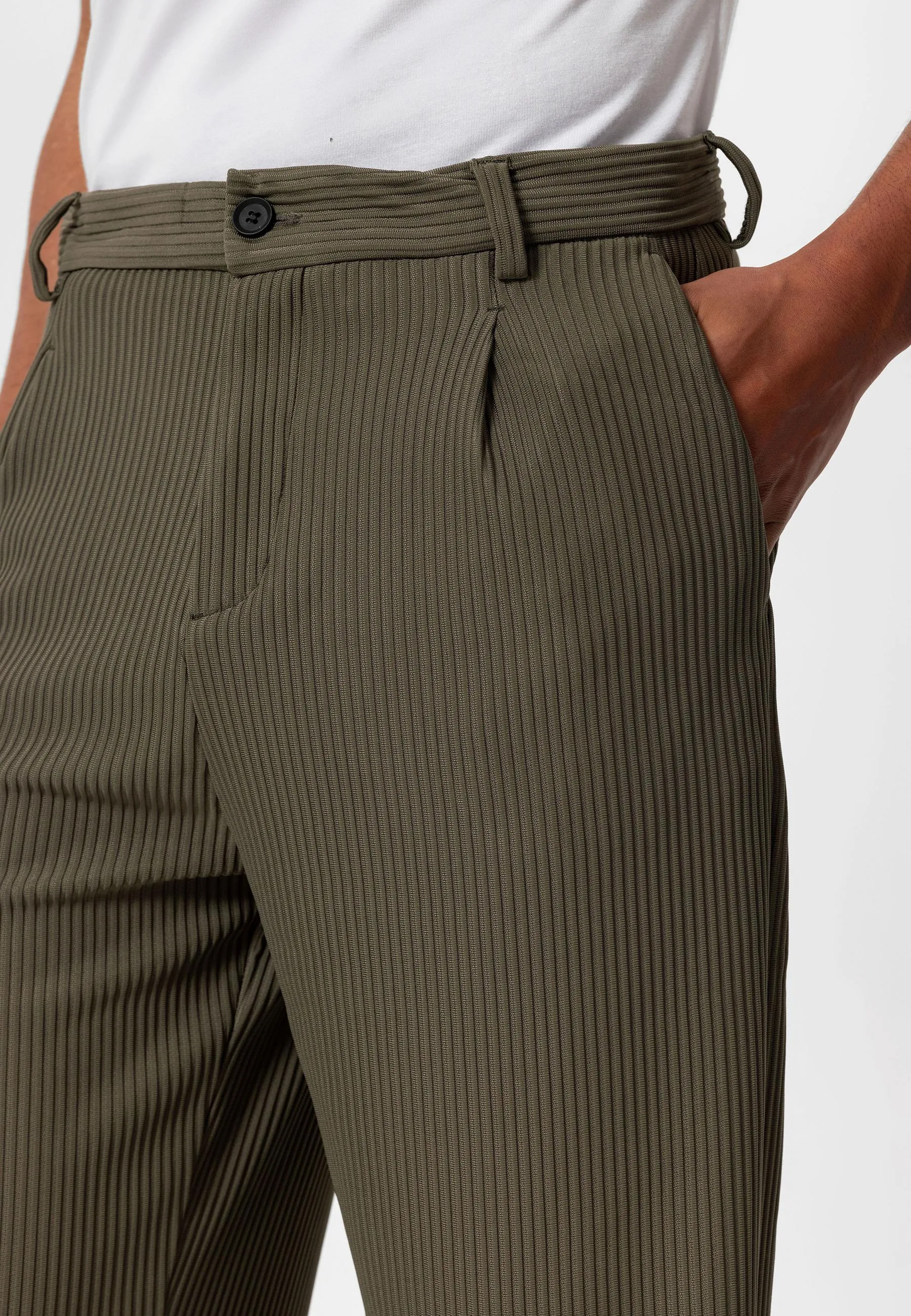 Men's Khaki Ribbed Pants - Wessi sold by Wessi product image thumbnail 4