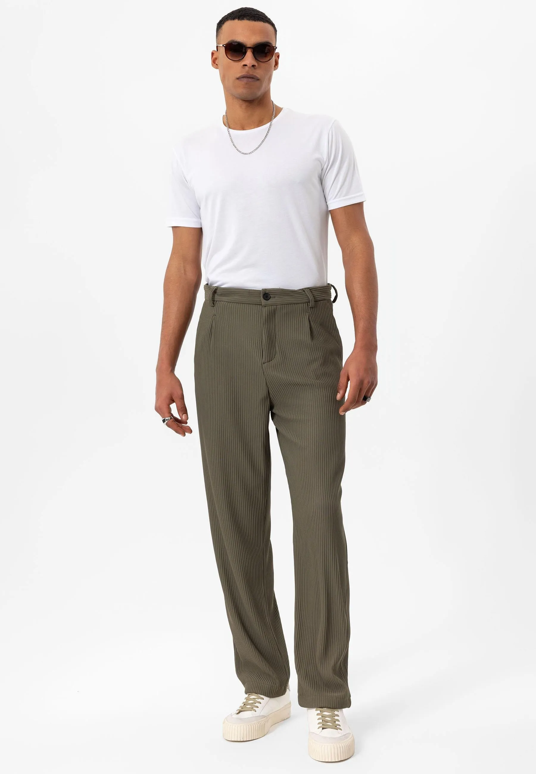 Men's Khaki Ribbed Pants - Wessi sold by Wessi product image thumbnail 3