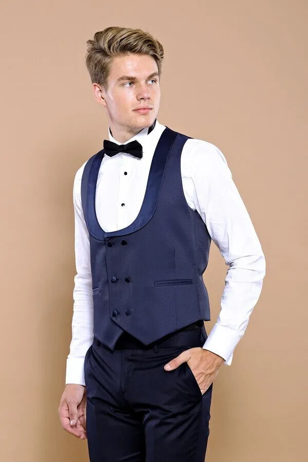 Detachable Lapel Navy Blue Men Tuxedo - Wessi sold by Wessi product image thumbnail 5