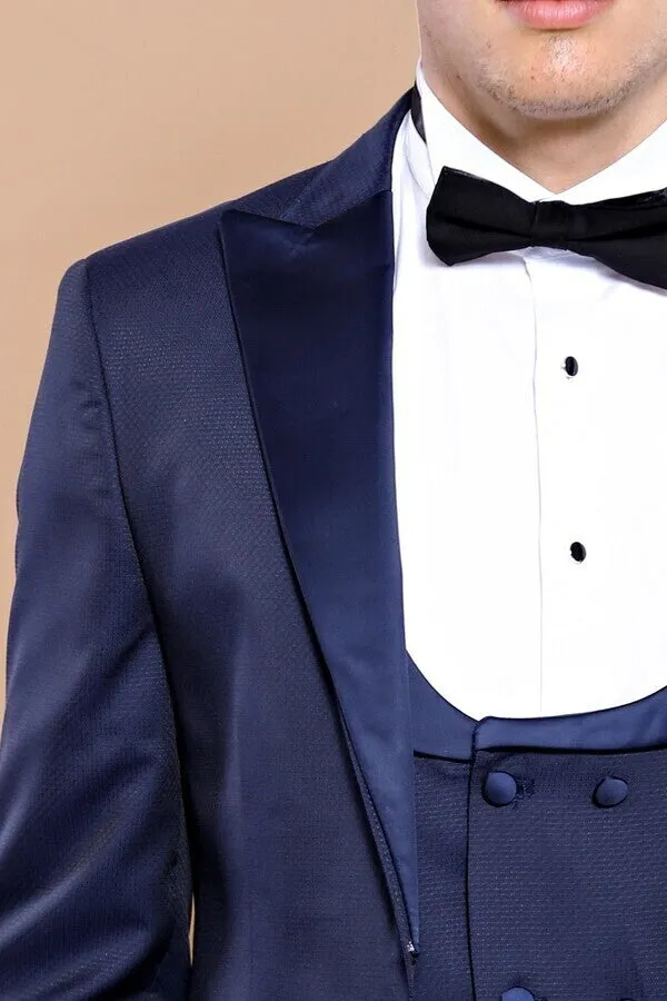 Detachable Lapel Navy Blue Men Tuxedo - Wessi sold by Wessi product image thumbnail 3