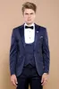 Detachable Lapel Navy Blue Men Tuxedo - Wessi sold by Wessi