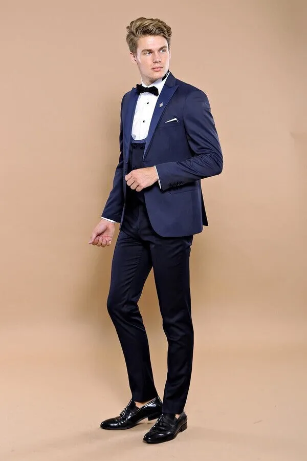 Detachable Lapel Navy Blue Men Tuxedo - Wessi sold by Wessi product image thumbnail 2